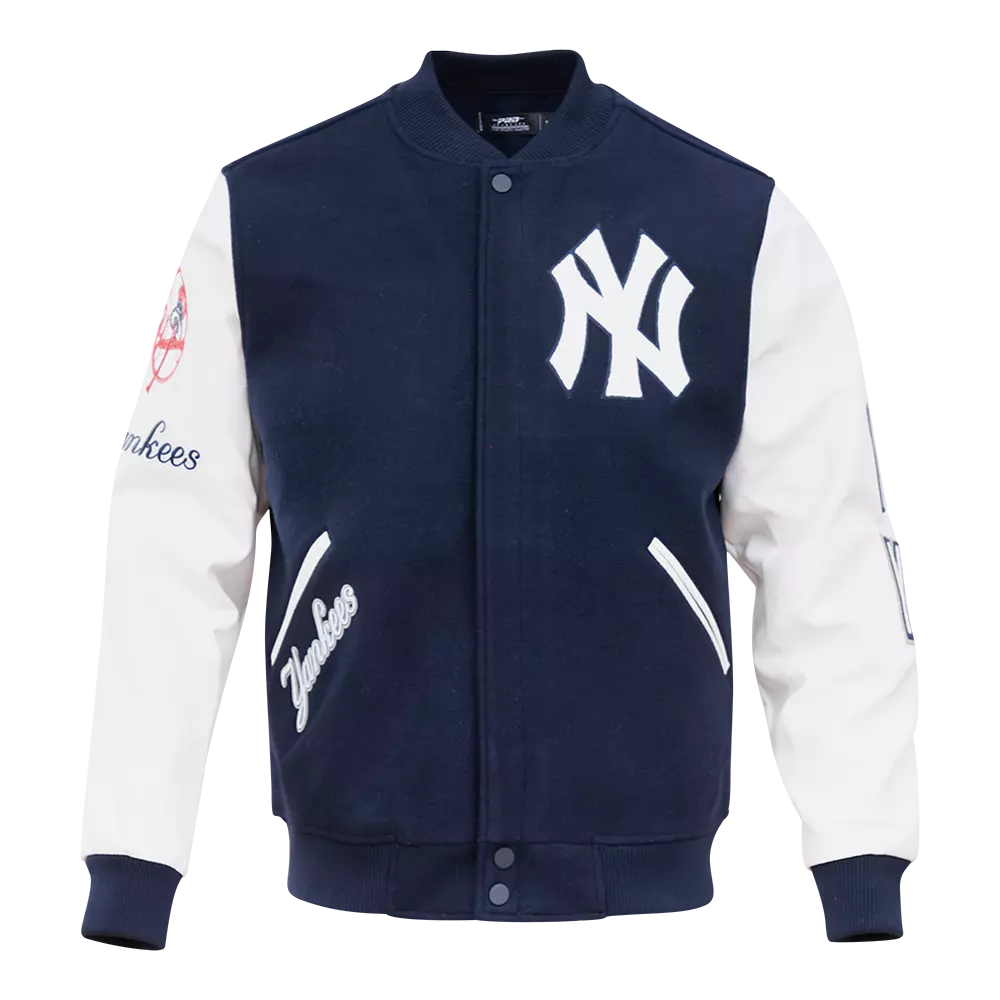 Pro Standard Men's New York Yankees Classic Wool Varsity Jacket - Navy